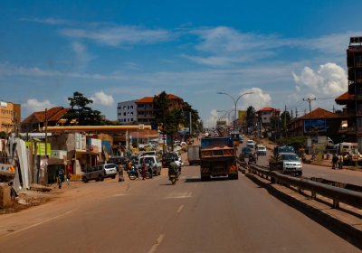 One of the roads in to the Namuwongo slums, Kampala, Uganda
