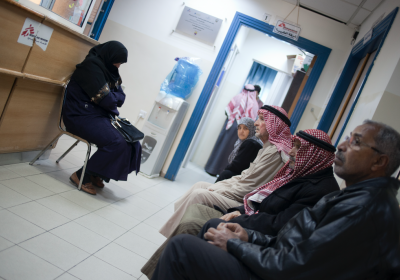 image of patients waiting to see MSF doctors in Damascus