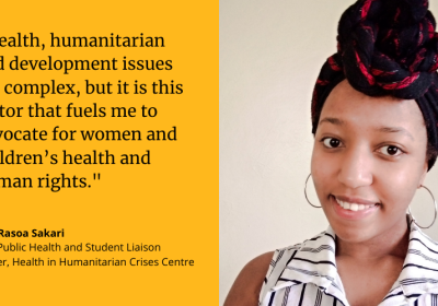 Rita says: &quot;Health, humanitarian and development issues are complex, but it is this factor that fuels me to advocate for women and children’s health and human rights.&quot;