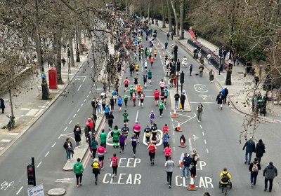Bird&#039;s eye view of London Landmark Half Marathon