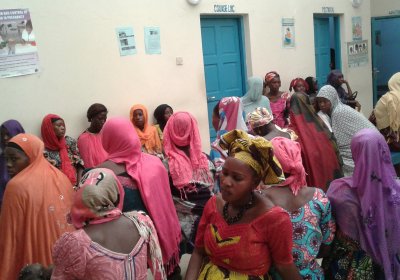 Women at a vaccination clinic