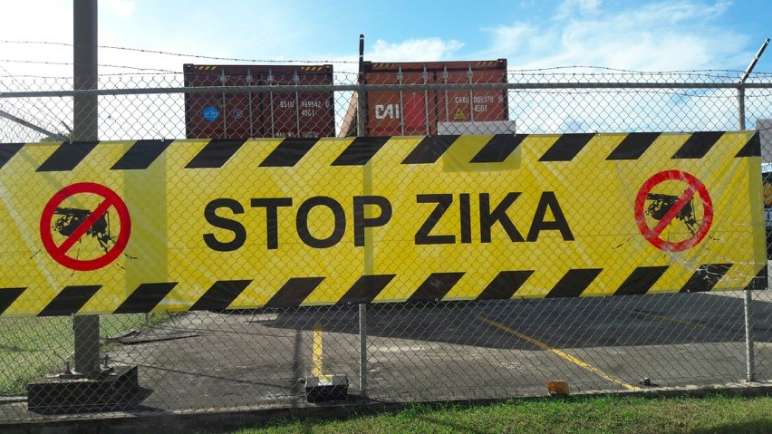 Caption: 'Stop Zika' banner as part of public awareness campaign against Zika in Bridgetown, Barbados. Credit: Moory Romero 