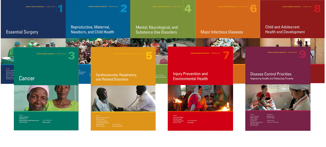 Front covers of previous Disease Control Priorities issues