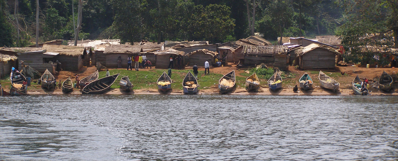 Fishing camps in the Koome islands of Lake Victoria, Uganda