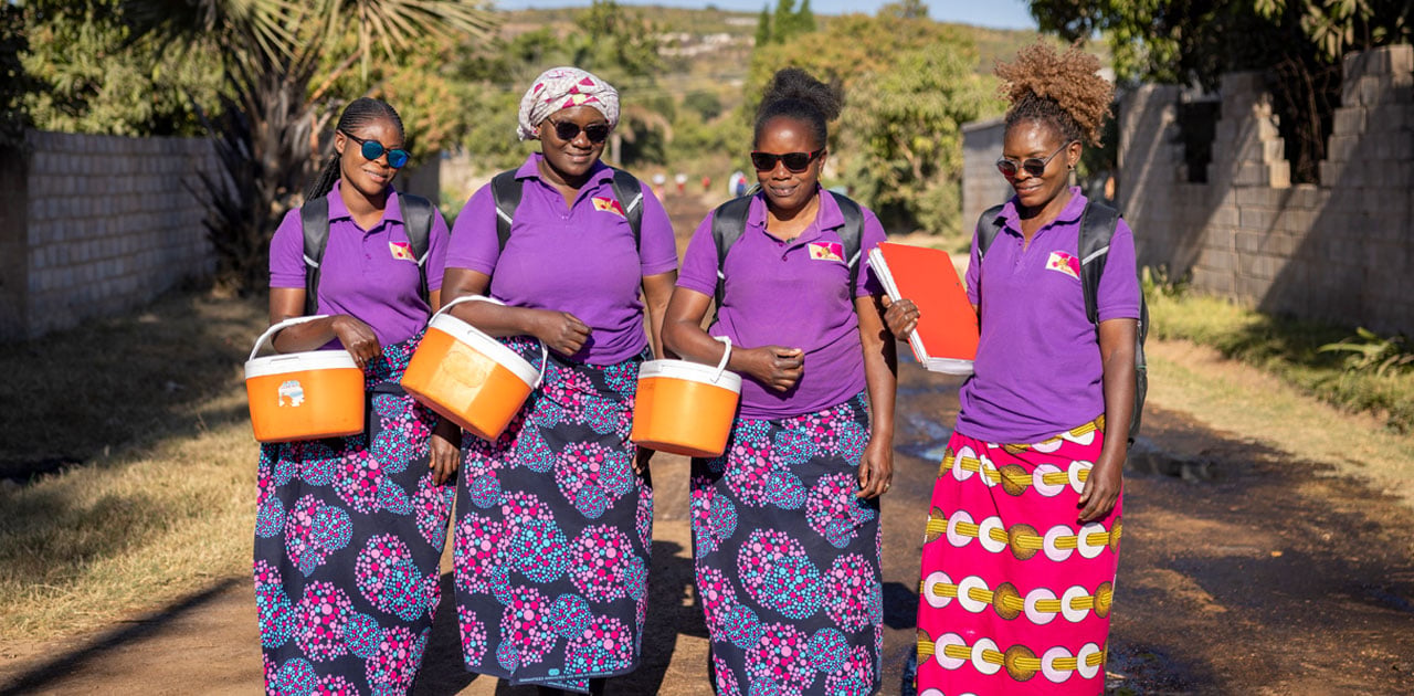 The Schista! field team visiting study participants in the community for the second follow-up. ©Ana Palacios