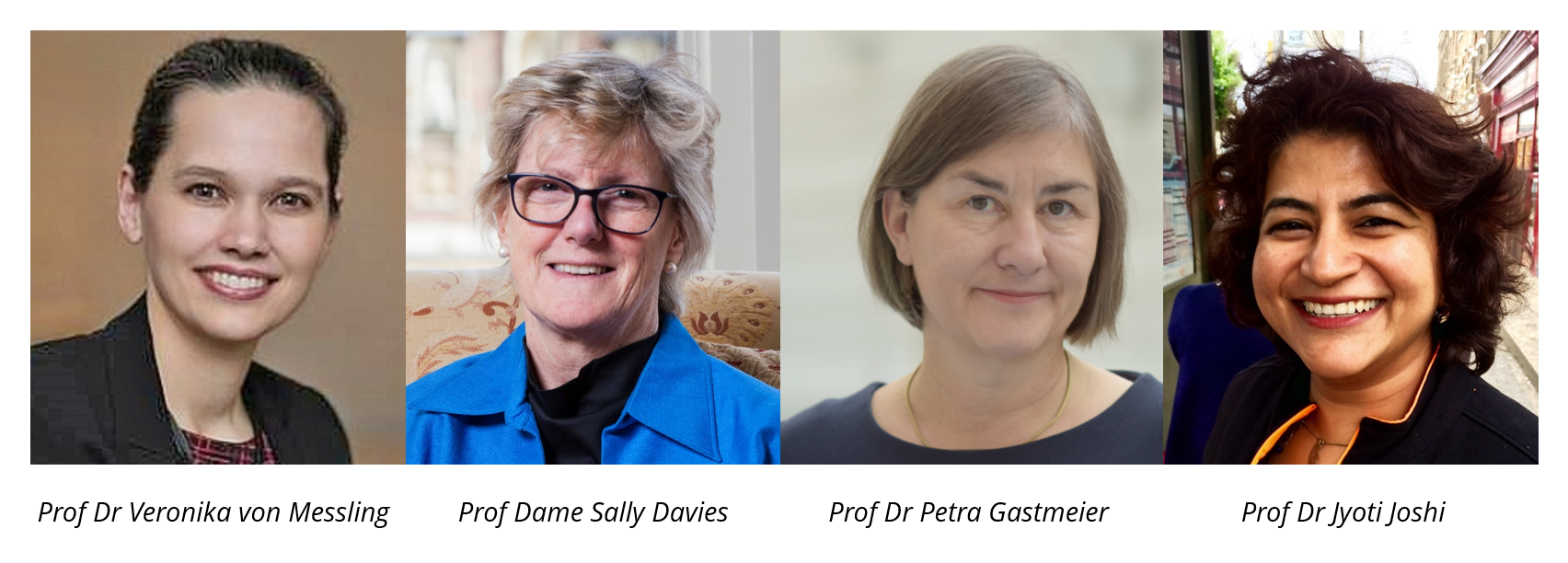 Prof Dr Veronika von Messling, Prof Dame Sally Davies, Prof Dr Petra Gastmeier and Prof Dr Jyoti Joshi