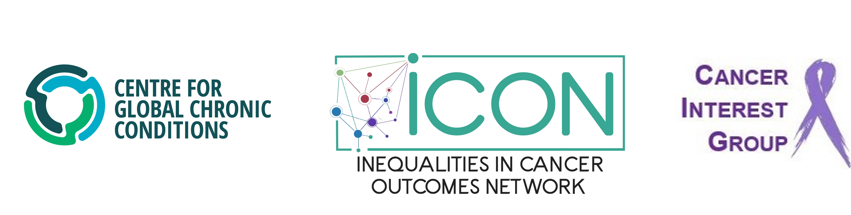Collaborators logo - Centre for Global Chronic Conditions, Inequalities in Cancer Outcomes Network and Cancer Interest group