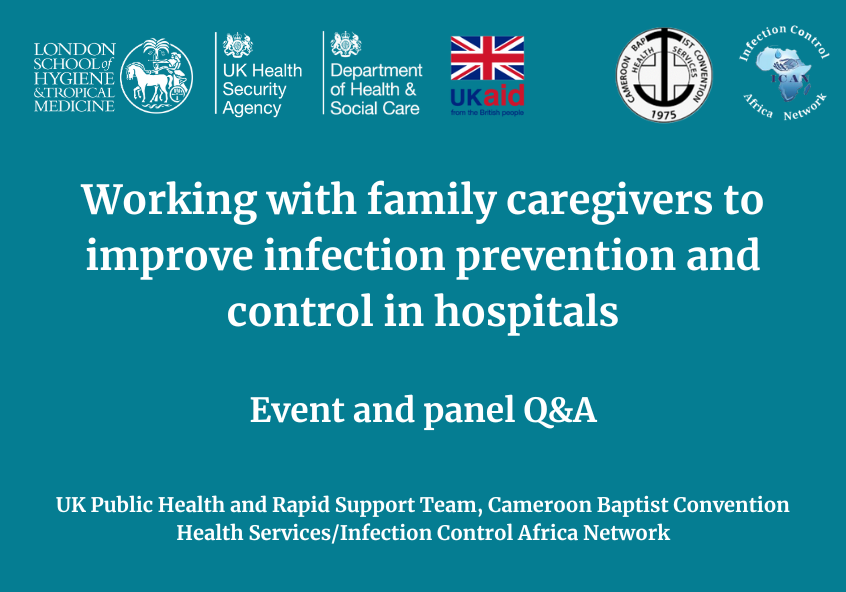 Branded event card for talk and Q&A session about working with family caregivers to improve IPC in hospitals