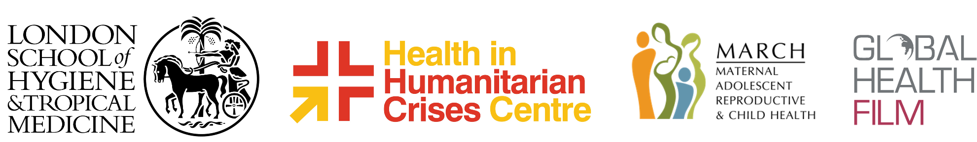 LSHTM Crises Centre, MARCH Centre and Global Health Film logo