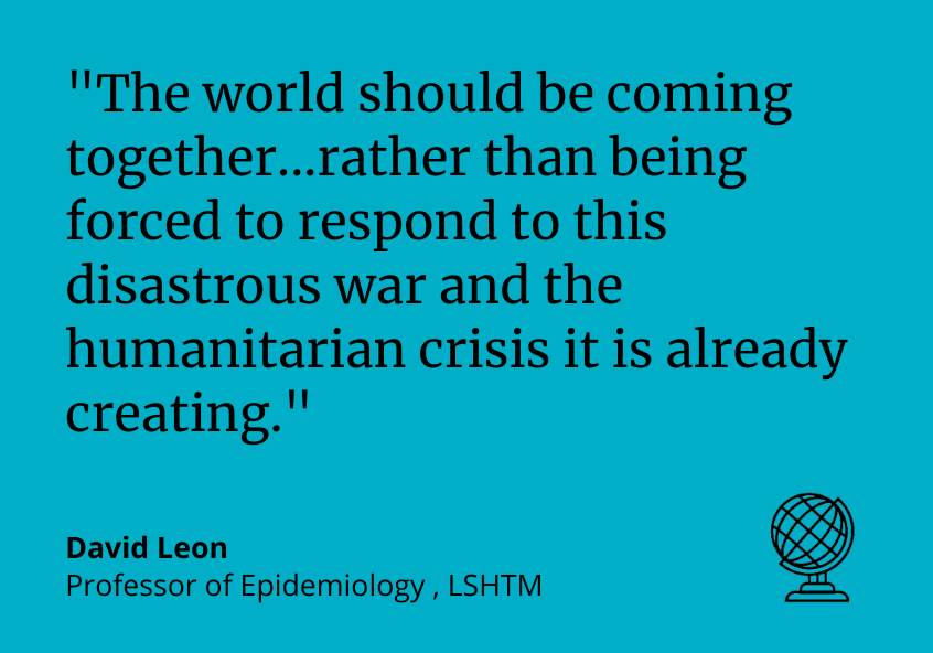 Image: quote from David Leon. Credit: LSHTM