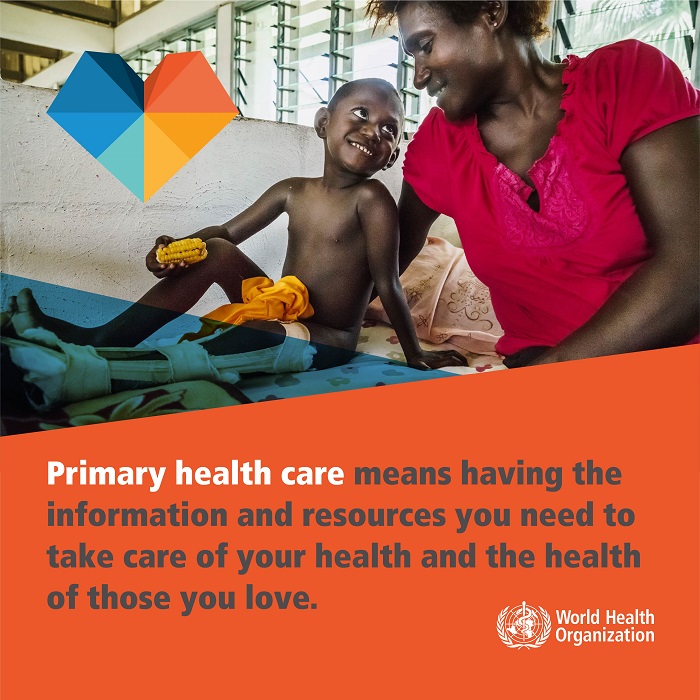 Caption: Primary health care poster. Credit: WHO