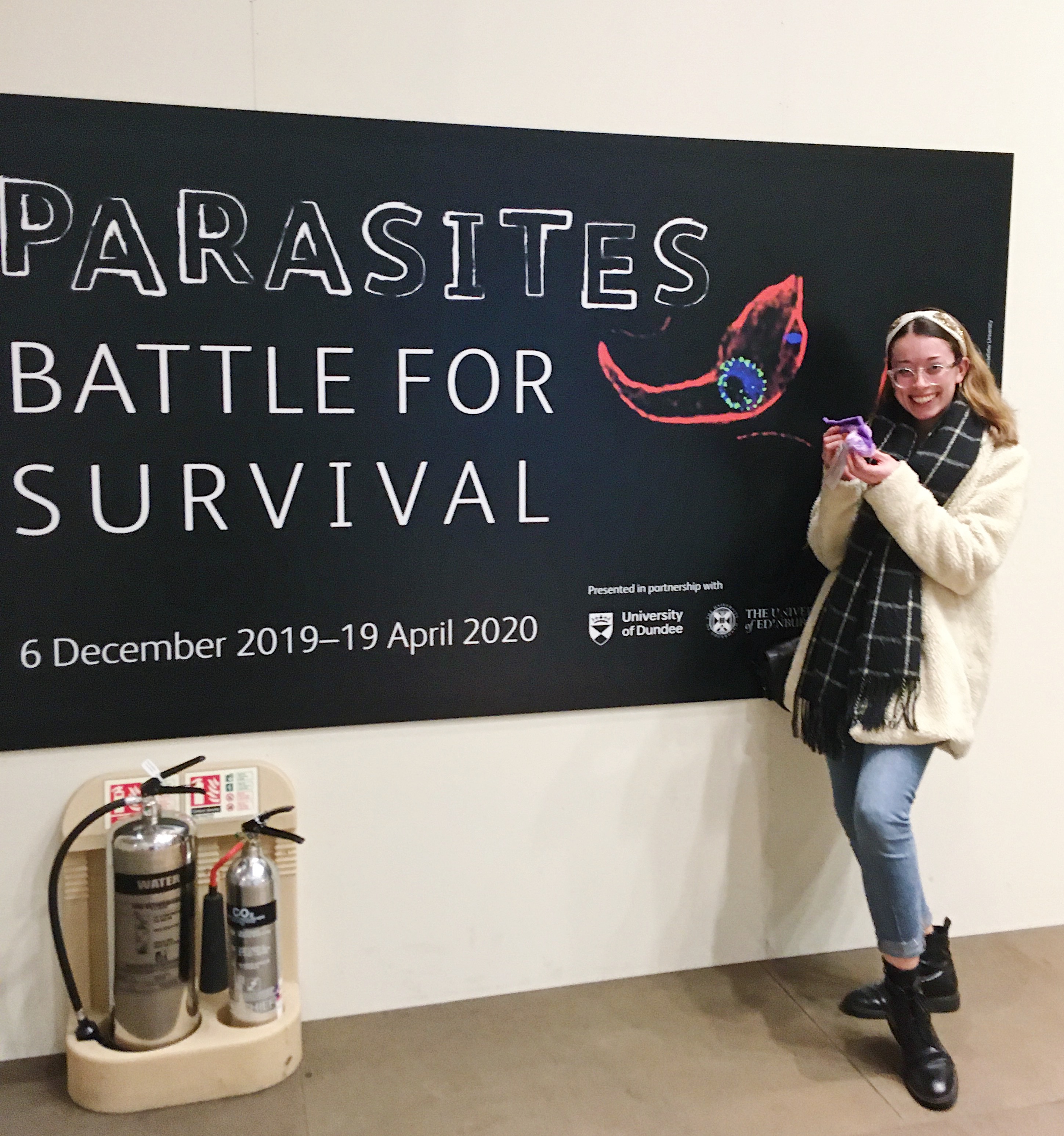 'Here's a photo of me having a great time at the Parasites exhibit up in Edinburgh'