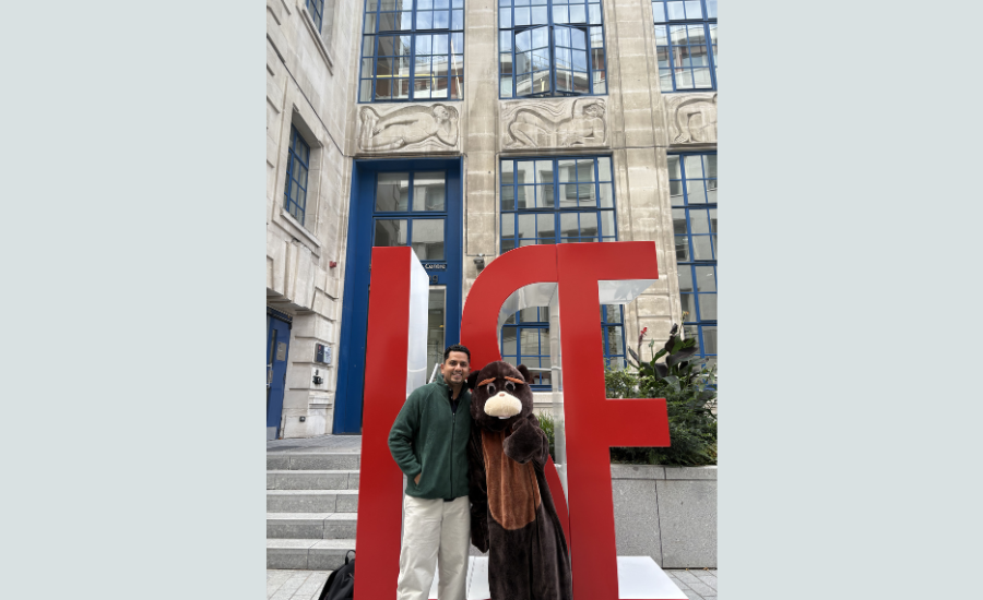 Ankit Raj with LSE's mascot Felix.