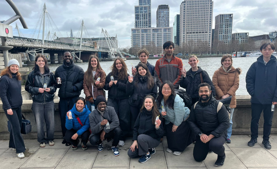 LSHTM Students by the South Bank of the River Thames.