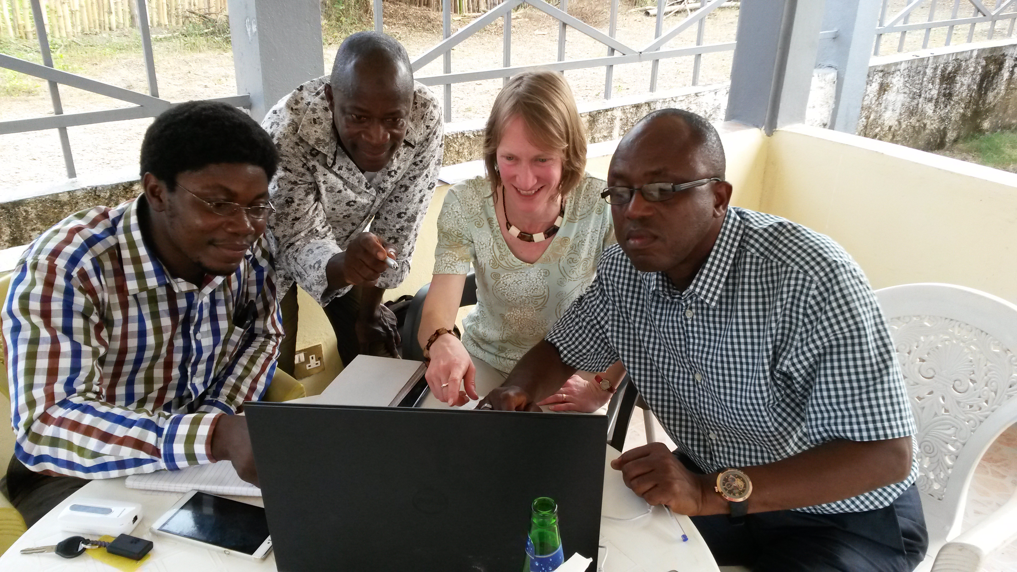 Susannah Mayhew with her research team in Sierra Leone