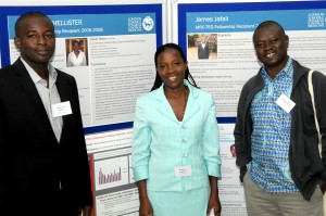 Previous TEG Fellows at the Group’s 40th Symposium (from left to right: Nakua Emmanuel Kweku, Phellister Nakamya and Tim Awine).