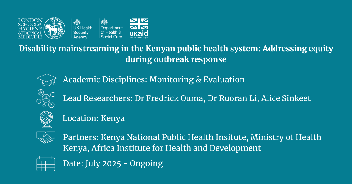 Disability mainstreaming in the Kenyan public health system: Addressing equity during outbreak response. 
