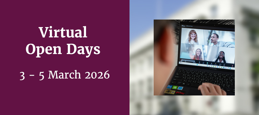 Header announcing Virtual Open Days from the 3 to the 5 March 2026