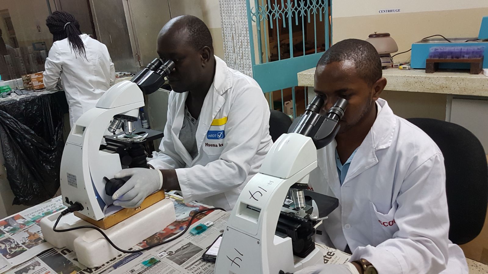 TUMIKIA laboratory technicians measuring STH prevalence
