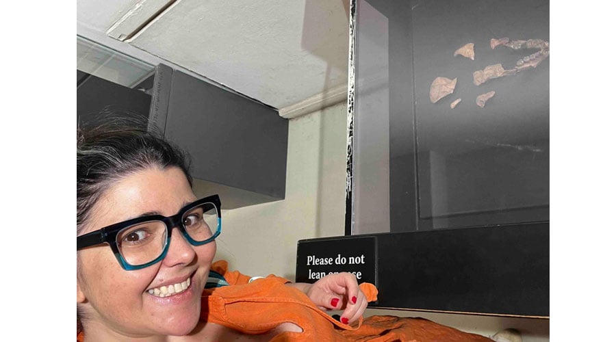 At the National Museum, Addis Ababa – Dr. Barbara de Barros and Dinknesh (“Lucy”)
