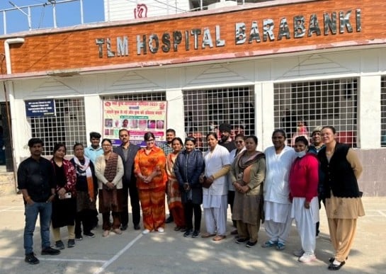 The Leprosy Mission Barabanki team in front of the hospital