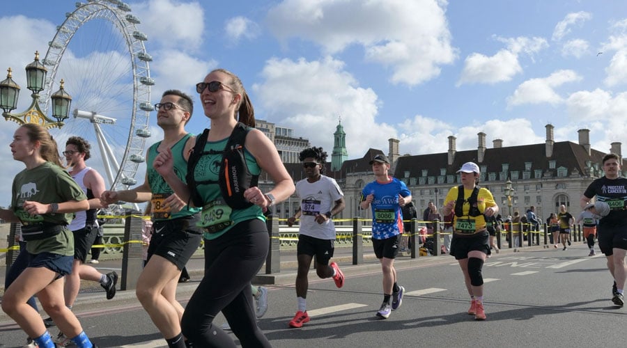 Corinne Lucas running at London Landmarks Half Marathon 2026