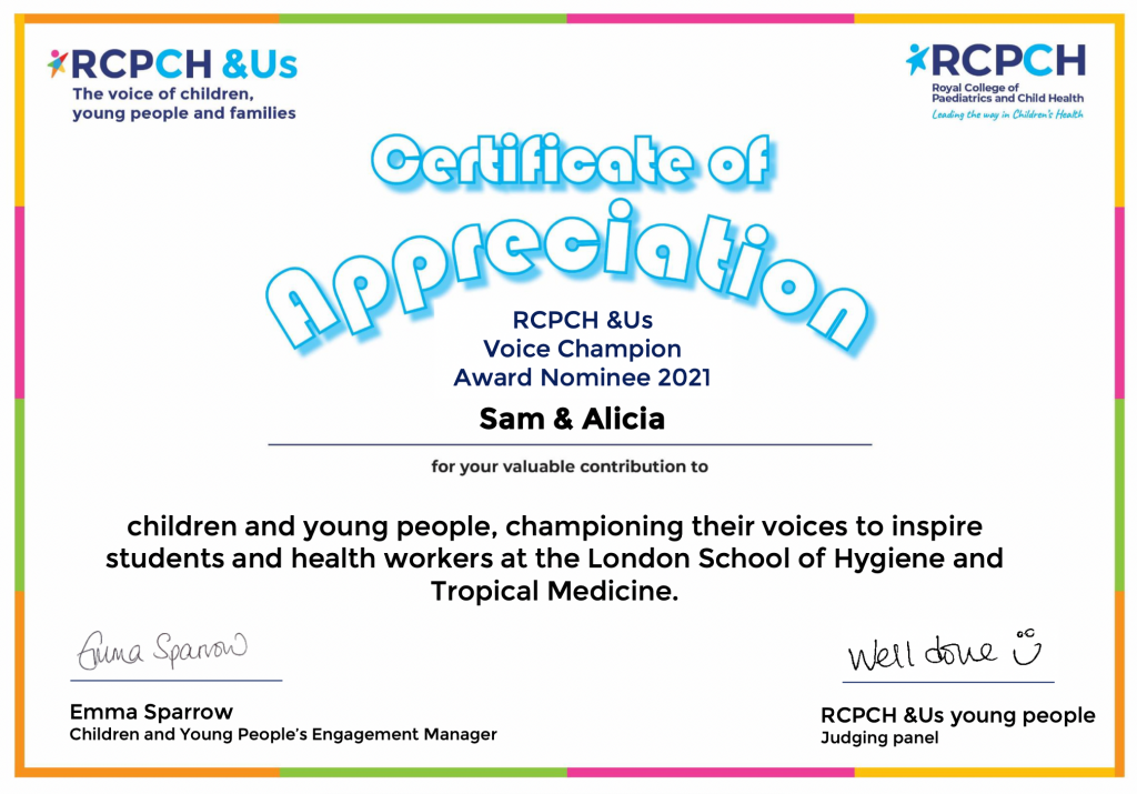 DEPTH RCPCH certificate