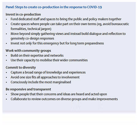 DEPTH steps to create co-production COVID-19