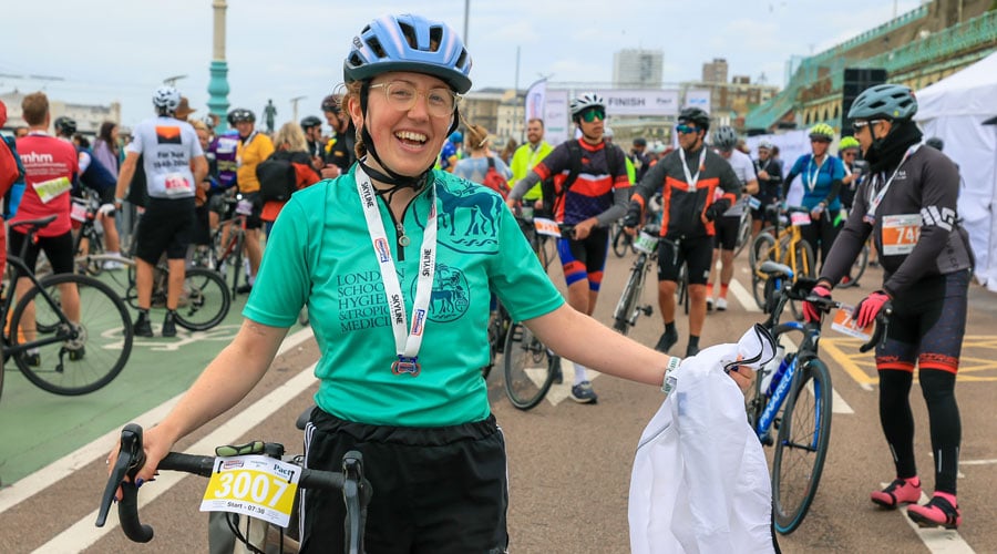 Geena at finish line