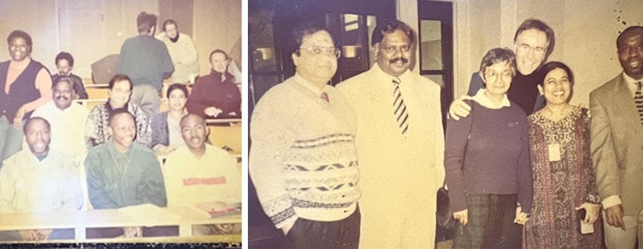 Dr Kuganantham with friends at LSHTM