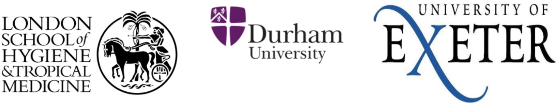 LSHTM, Durham University and University of Exeter logo