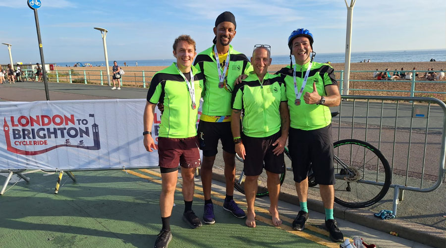 London to Brighton half marathon - Aidan, Abi, Graeme and Gok