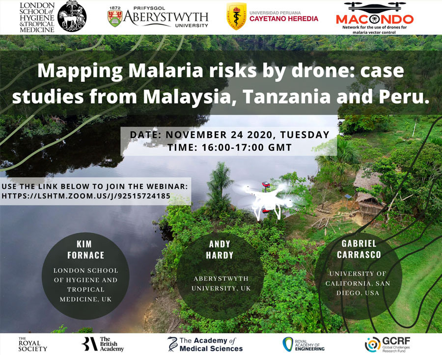advert for webinar showing image taken by drone over land