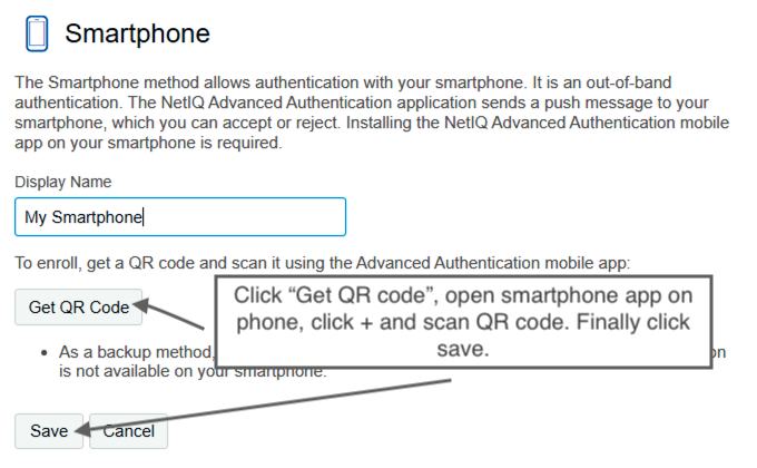 MFA advanced authentication portal display name