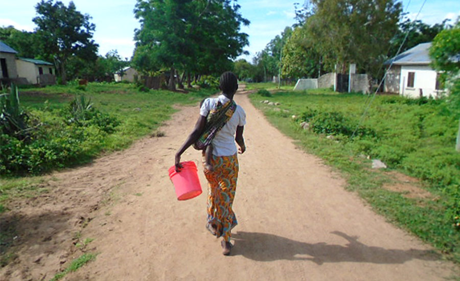 Woman fetching water