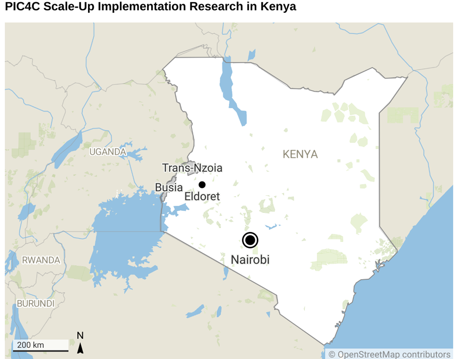 Map of Kenya where PIC4C research takes place