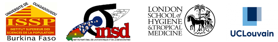 ISSP, INSD, LSHTM and UCLouvain logos