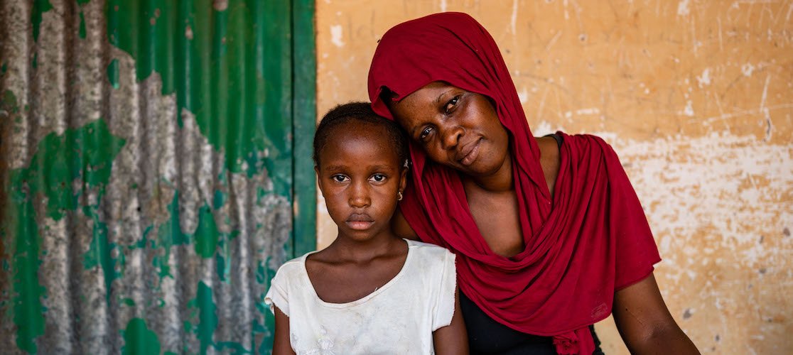 A mother with her child in the Gambia.
