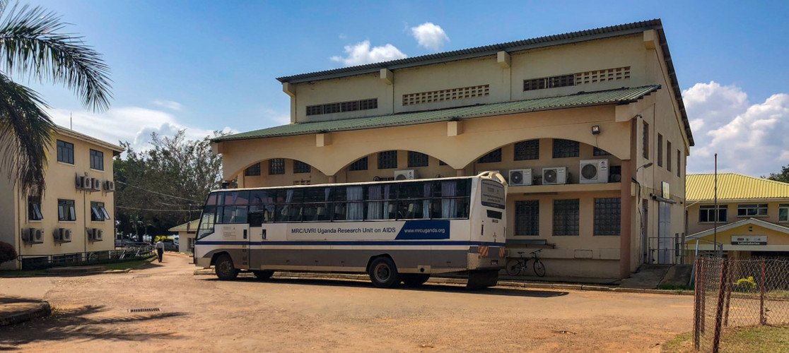 The UVRI bus outside one of the Unit's research sites
