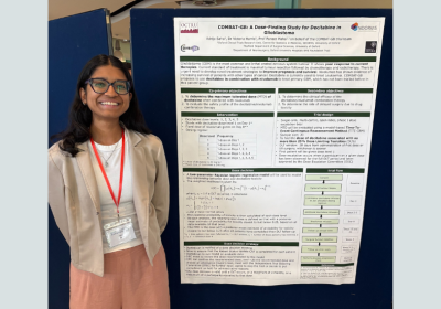 Adrija Saha with her scientific poster