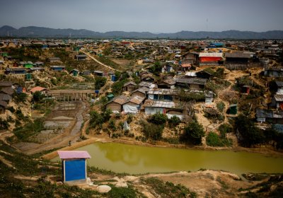 Kutupalong Rohingya refugee camp on the Myanmar-Bangladesh border which is home to more than one million displaced persons.