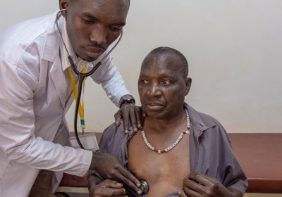 Nurse checking on a patient's cardiovascular health