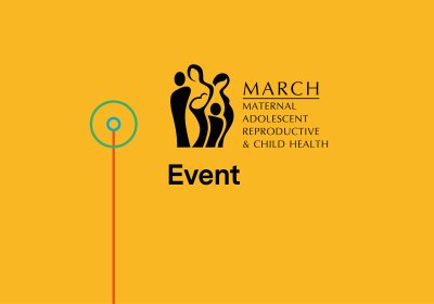 Yellow background with MARCH centre logo