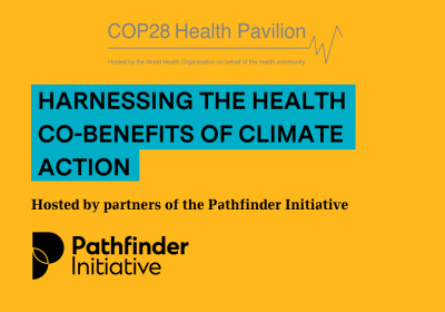 COP28 side event title and partner logos