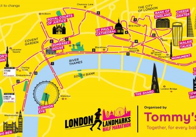 London Landmarks Half Marathon Map