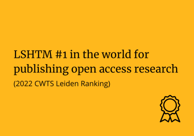 LSHTM #1 in the world for publishing open access research (2022 Leiden Ranking)