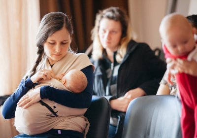Mothers attending breastfeeding training. Credit: UNICEF Ukraine
