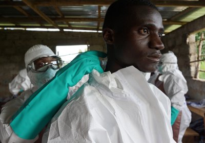 Ebola treatment centre, Western Province, Sierra Leone. 