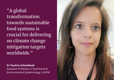 Dr Pauline Scheelbeek: "A global transformation towards sustainable food systems is crucial for delivering on climate change mitigation targets worldwide."