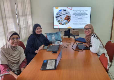kayla (right) with the local SEAMEO RECFON team in Indonesia.